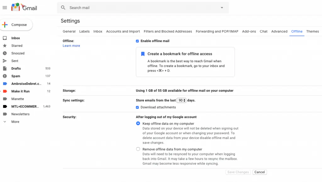Gmail Hors Connexion