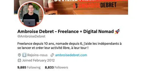 Profil X d'Ambroise Debret (@AmbroiseDebret) avec son nombre d'abonnés