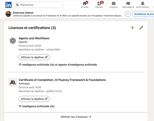 Certifications IA d'Ambroise Debret