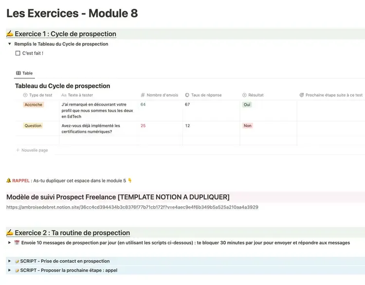 Exercice Notion Freemote