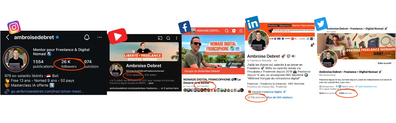 Statistiques réseaux sociaux Ambroise Debret